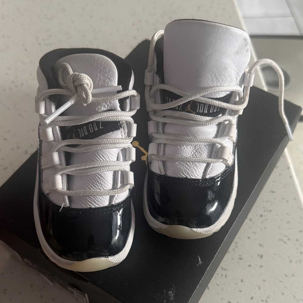 Jordan Kids White and Black Sneakers